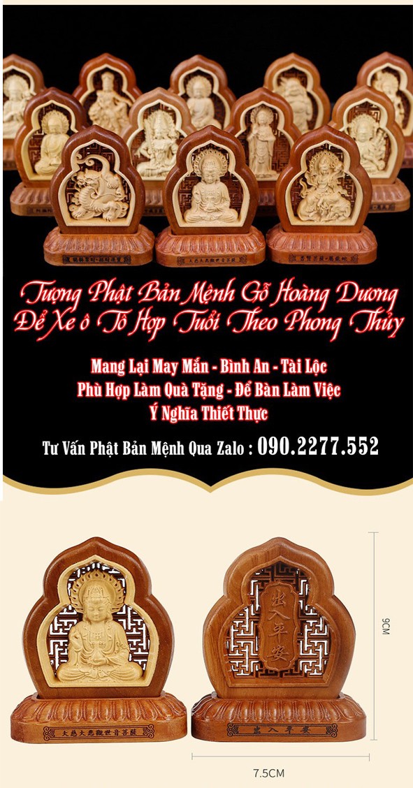 Tượng Phật - Phật Bản Mệnh Để Xe ô Tô - Decor Bàn Làm Việc