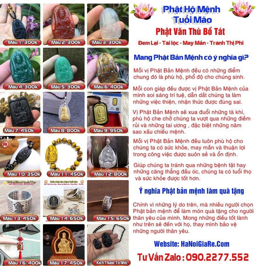 Phật Bản Mệnh Tuổi Mão - Tương Phật Văn Thù Bồ Tát - Phong Thuỷ Hợp Tuổi Mão