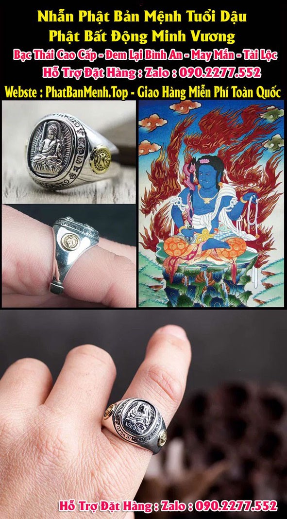 Nhẫn Phong Thuỷ - Bất Động Minh Vương - Phật Bản Mệnh Tuổi Dậu - Phong Thuỷ Hợp Tuổi Dậu