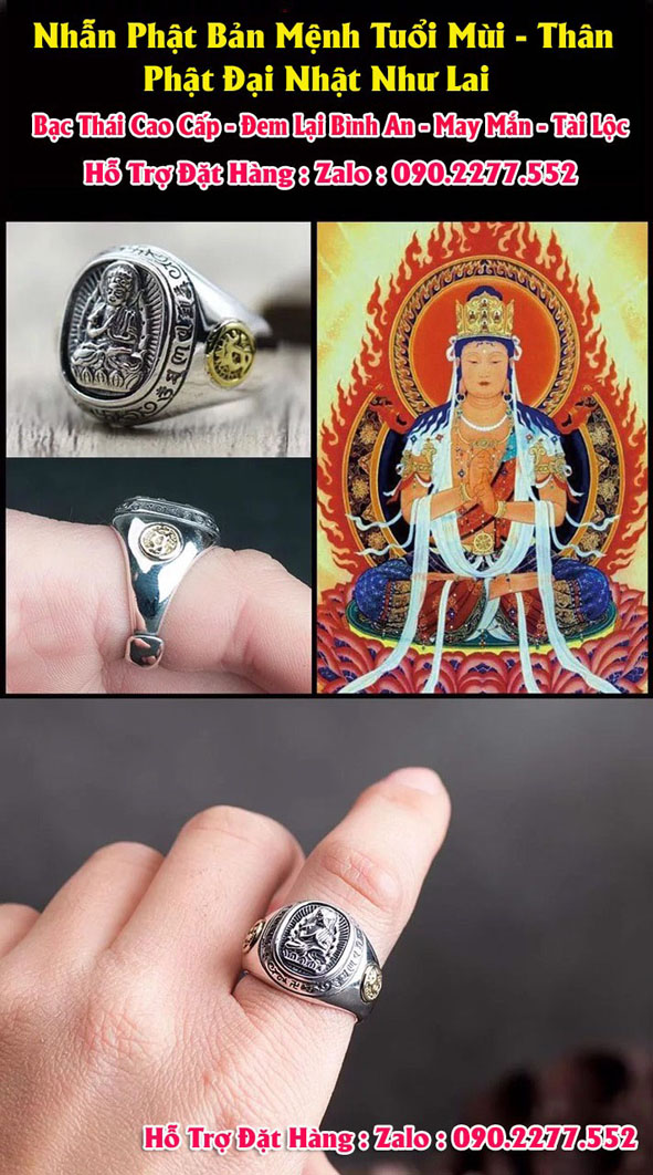 Nhẫn Phong Thuỷ Đại Nhật Như Lai - Phật Bản Mệnh Tuổi Mùi - Phong Thuỷ Hợp Tuổi Mùi