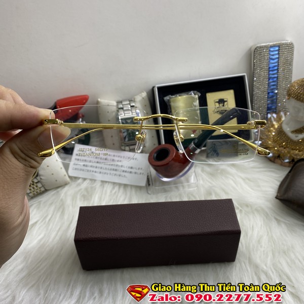 Gọng Kính Cận - Gọng Kính Titanium Siêu Nhẹ Mạ Vàng 18K