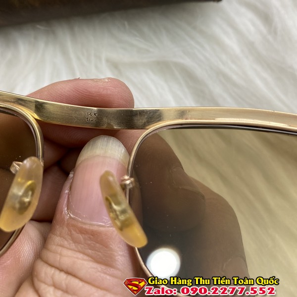 Kính Solex Đòn Gánh Pháp Bọc Vàng 14k - Kính Mát Nam Bọc Vàng