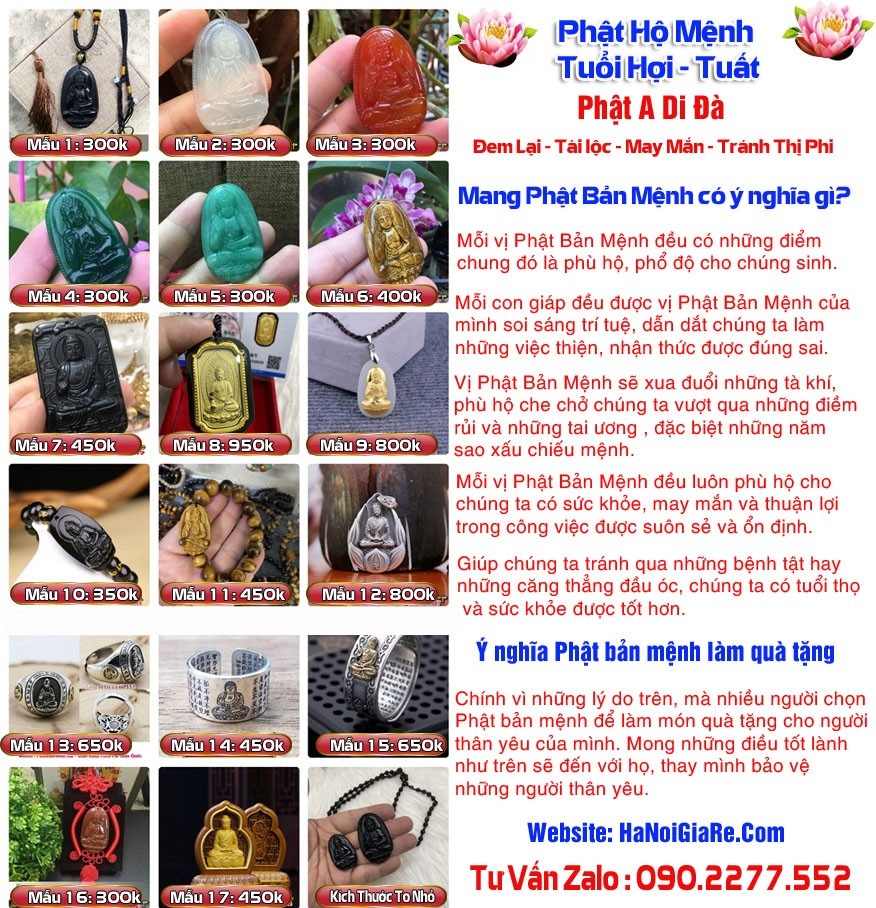 Phật Bản Mệnh - Mặt Dây Chuyền Phật Bản Mệnh