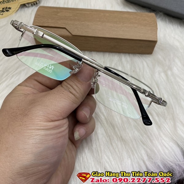 Gọng Kính Đẹp Titan Siêu Nhẹ Mắt Cước Màu Bạc
